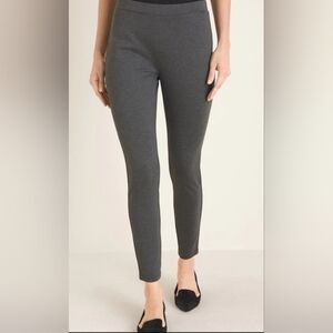 Chico's Ponte Ankle Legging Womens Size 16P/Chico's Size 3P In Heather Grey New
